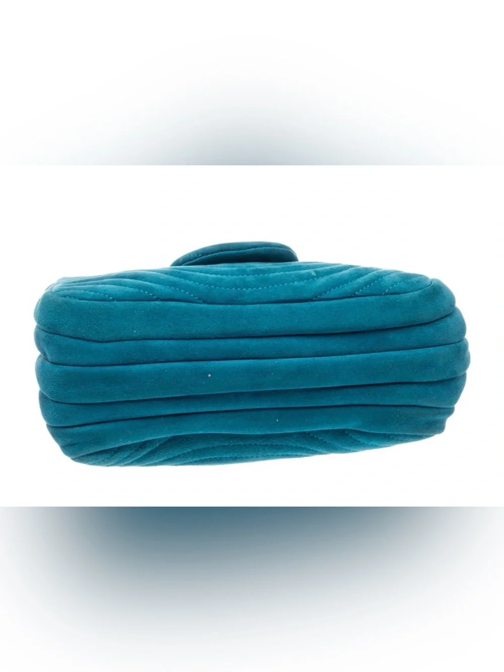 SOLD LIVE! Henri Bendel Suede Teal Quilted Chain Shoulder Bag!